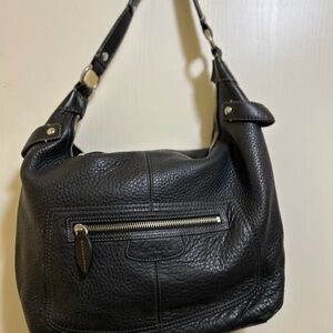 Coach Large Black Pebbled Leather Hobo Shoulder Bag F14681